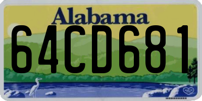 AL license plate 64CD681