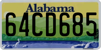 AL license plate 64CD685