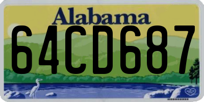 AL license plate 64CD687