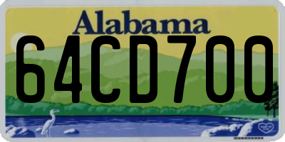 AL license plate 64CD700