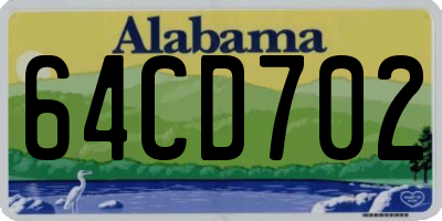 AL license plate 64CD702