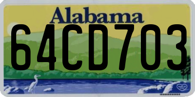 AL license plate 64CD703
