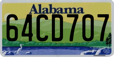AL license plate 64CD707