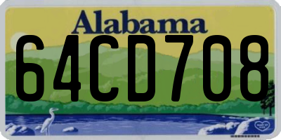 AL license plate 64CD708