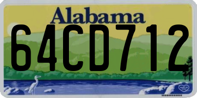 AL license plate 64CD712
