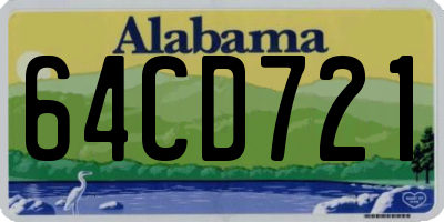 AL license plate 64CD721