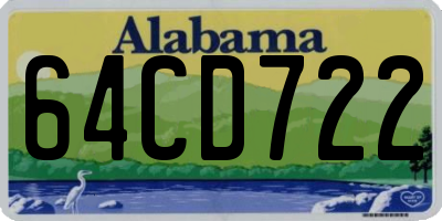 AL license plate 64CD722
