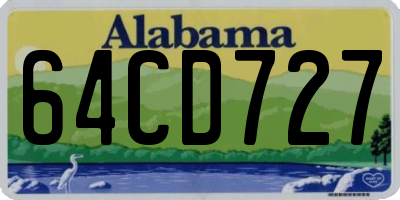 AL license plate 64CD727