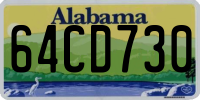 AL license plate 64CD730
