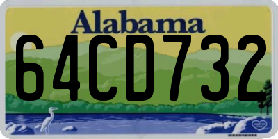 AL license plate 64CD732