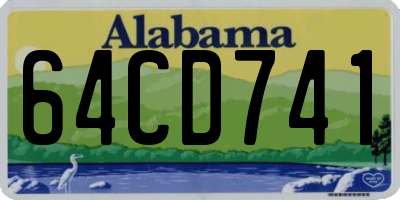 AL license plate 64CD741