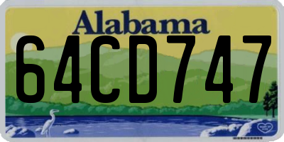 AL license plate 64CD747