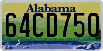 AL license plate 64CD750