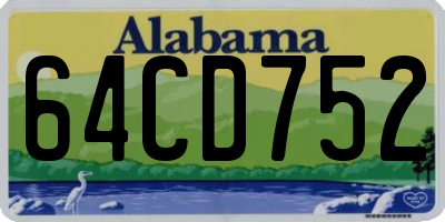 AL license plate 64CD752