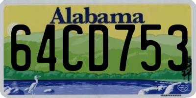 AL license plate 64CD753