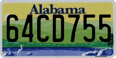 AL license plate 64CD755