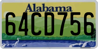 AL license plate 64CD756