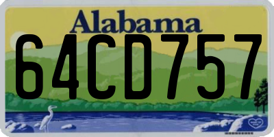 AL license plate 64CD757