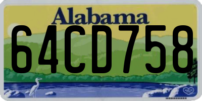 AL license plate 64CD758