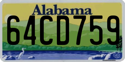 AL license plate 64CD759