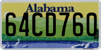 AL license plate 64CD760