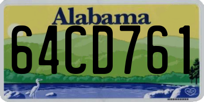 AL license plate 64CD761