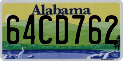 AL license plate 64CD762