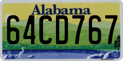 AL license plate 64CD767