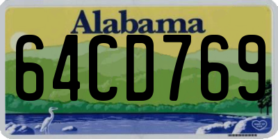AL license plate 64CD769