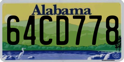 AL license plate 64CD778