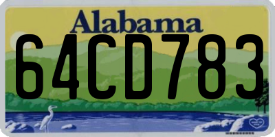 AL license plate 64CD783