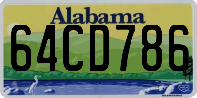AL license plate 64CD786