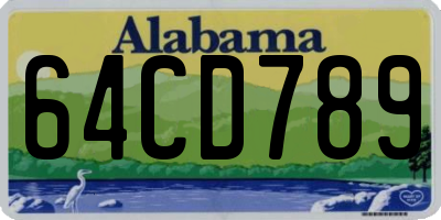 AL license plate 64CD789