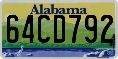 AL license plate 64CD792