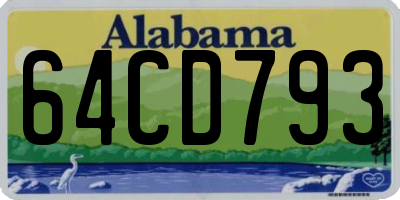 AL license plate 64CD793