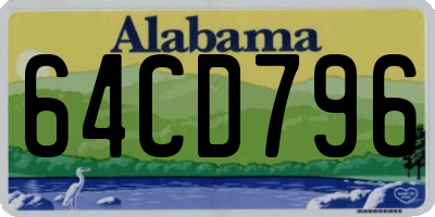 AL license plate 64CD796