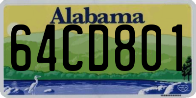 AL license plate 64CD801