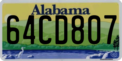 AL license plate 64CD807