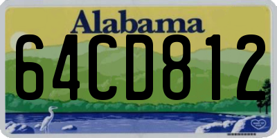 AL license plate 64CD812