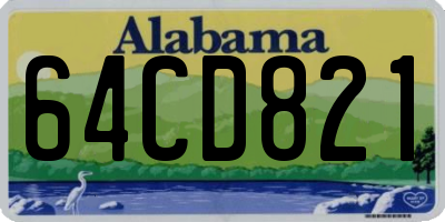 AL license plate 64CD821