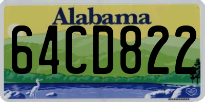 AL license plate 64CD822