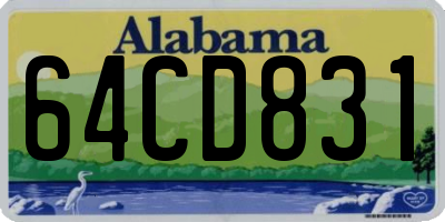 AL license plate 64CD831