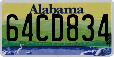 AL license plate 64CD834