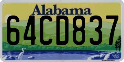 AL license plate 64CD837