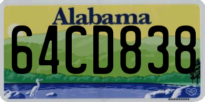 AL license plate 64CD838