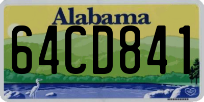 AL license plate 64CD841