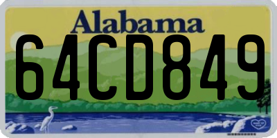 AL license plate 64CD849