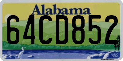 AL license plate 64CD852