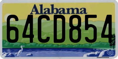 AL license plate 64CD854