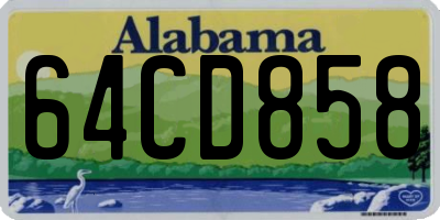 AL license plate 64CD858